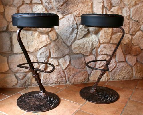 Custom Unique Forged Iron Bar Stools