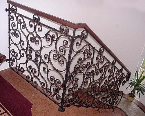 Elegant Forged Steel Stairway Railings